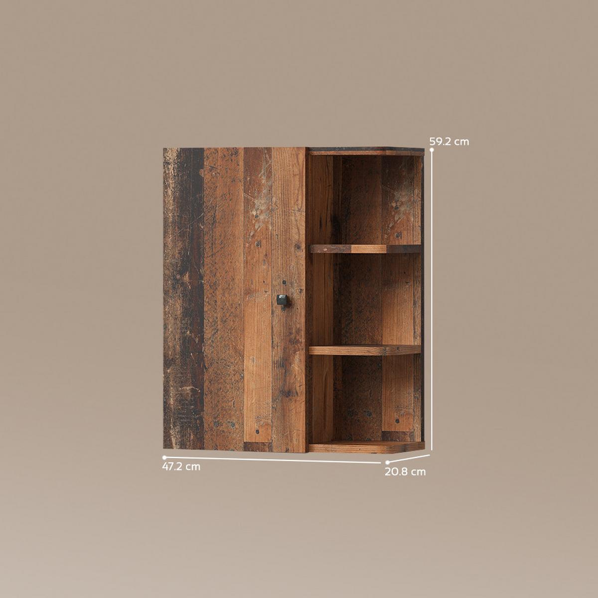 BADSCHRANK Fucino Eiche rustikal 47.2 x 59.2 cm - Wildeiche, Holzwerkstoff (47.2/59.2/20.8cm) - Livinity®