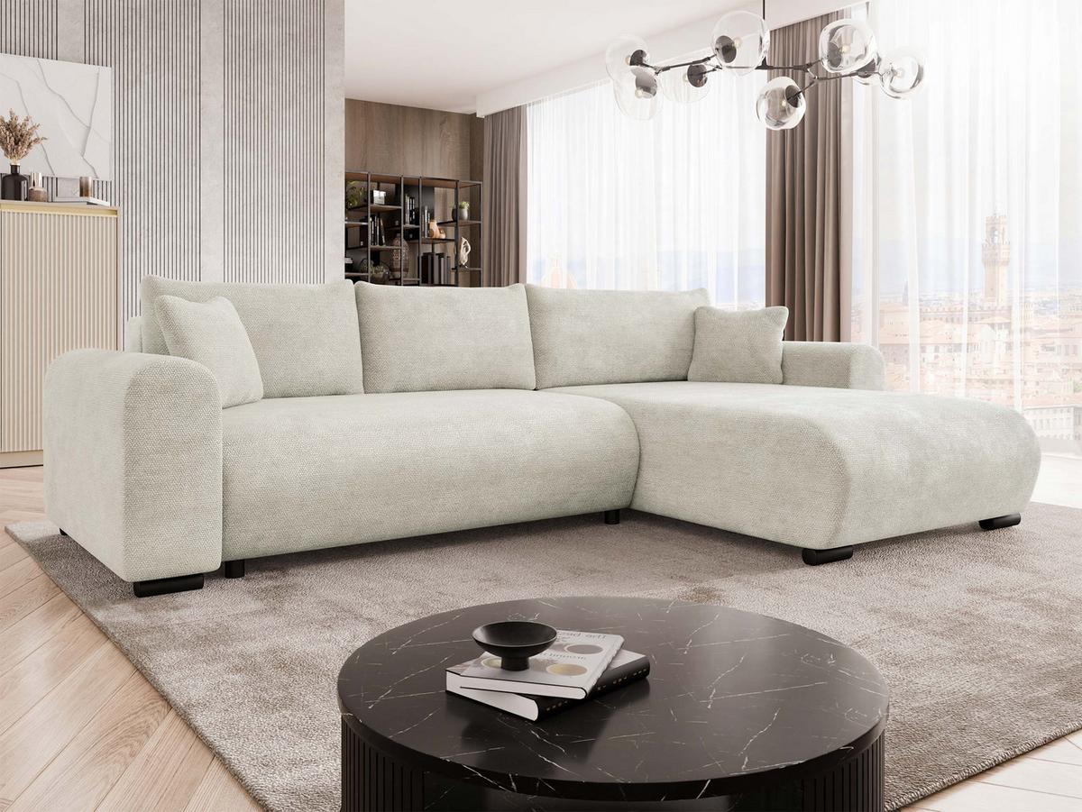 ECKSOFA Merkos - Kaschmir/Schwarz, Holz/Textil (285/188cm) - MIRJAN24
