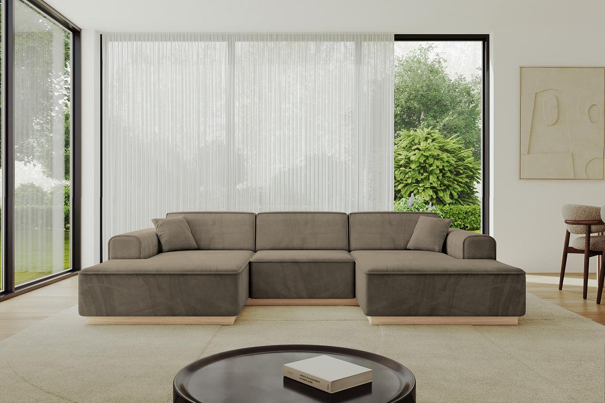 WOHNLANDSCHAFT IREA-U1 - 303x171x83 cm Braun - Braun, Holzwerkstoff/Textil (303/83/171cm) - ALTDECOR