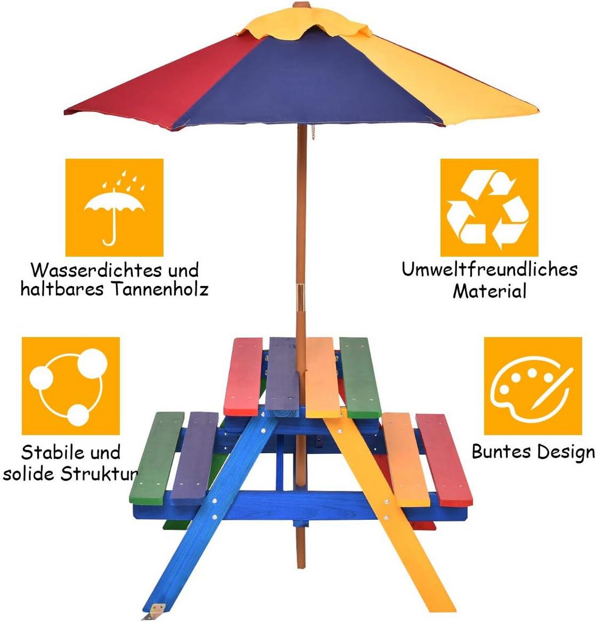 GARTENMÖBEL Set Farbe - Multicolor, Holz - COSTWAY