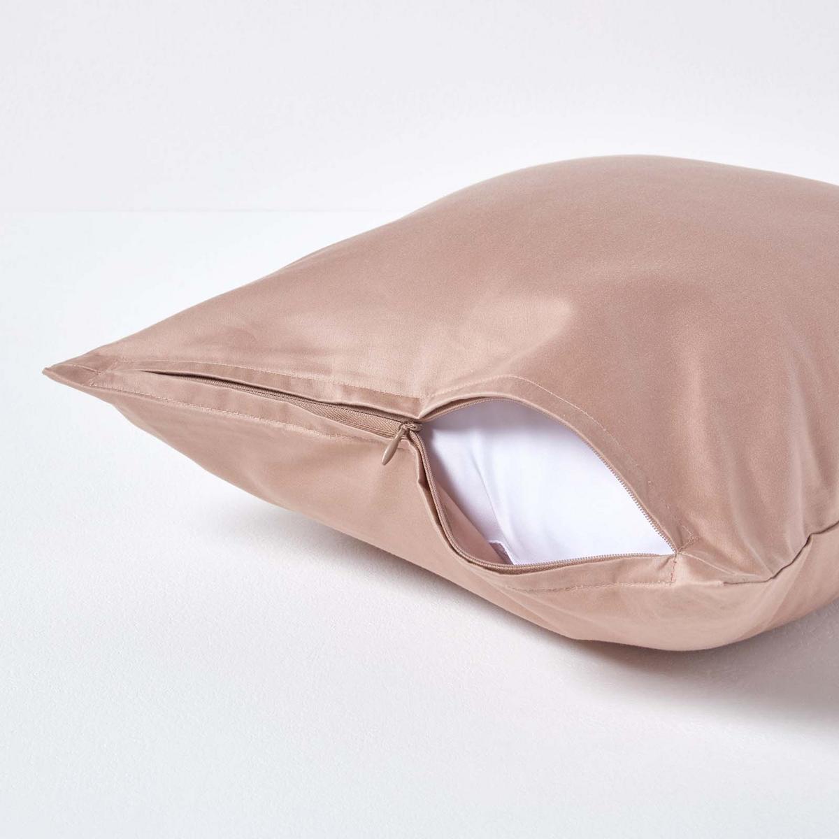 KISSENBEZUG Premium, Ägyptische Baumwolle, Fadendichte 1000 - Beige, Textil (40/40cm) - Homescapes