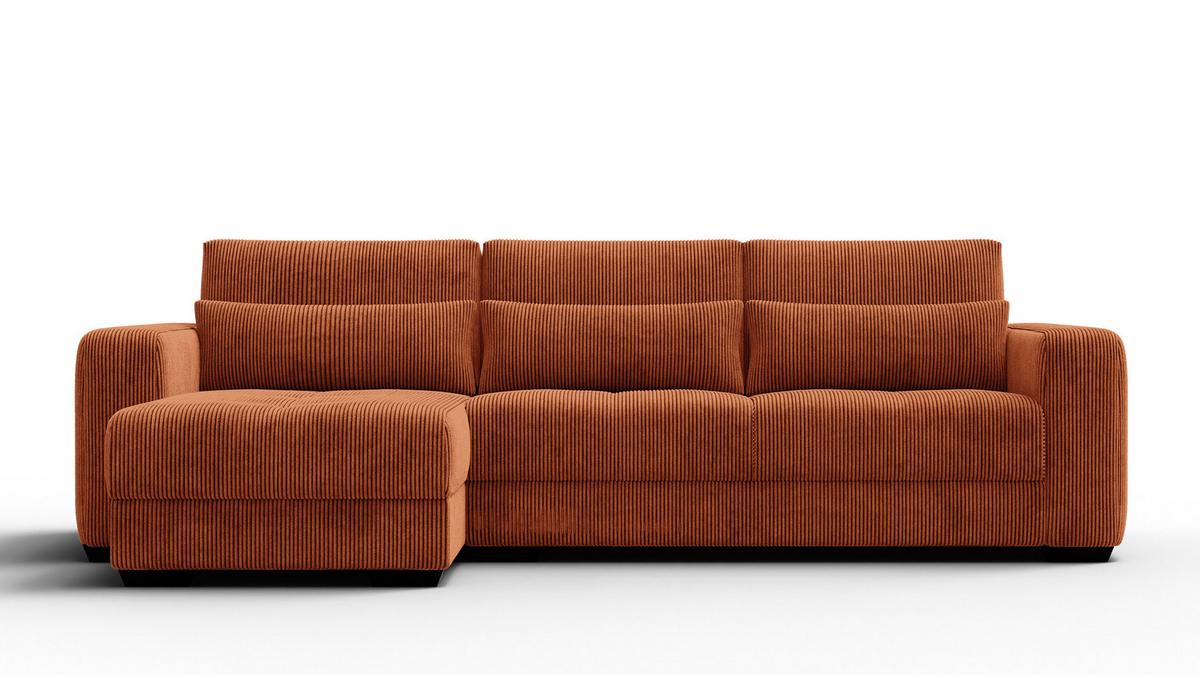 ECKSOFA OLI 4-Sitzer links, orange - Orange, Holz/Textil (295/172cm) - Wozimo