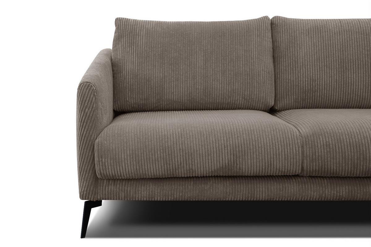 SOFA VILT 2,5-Sitzer, taupe - Taupe/Schwarz, Holzwerkstoff/Textil (202/89/94cm) - Wozimo