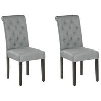 ESSZIMMERSTUHL 2er-Set Polsterbezug Grau Velva - Grau, Holz/Textil (46/98/48cm) - Beliani