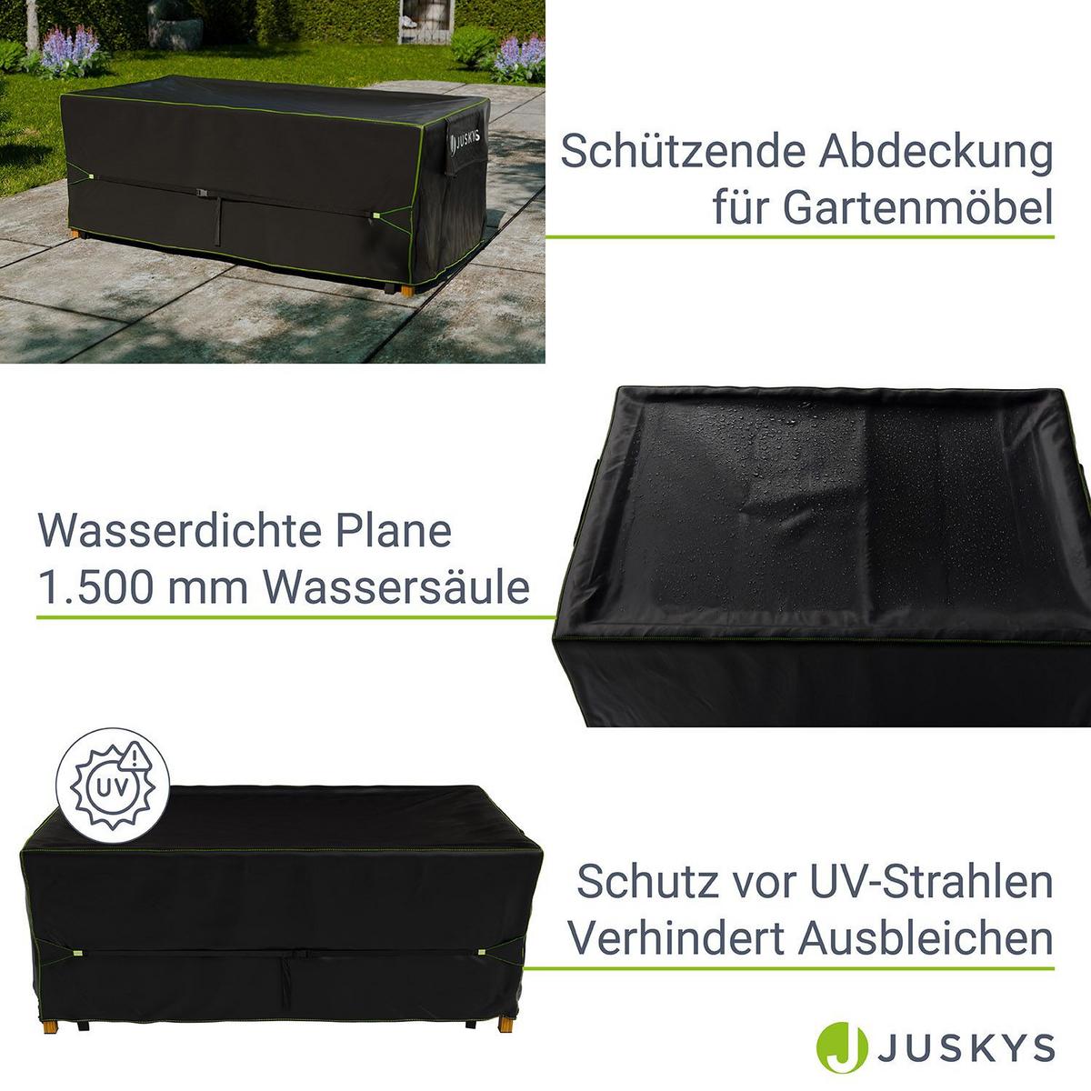 GARTENMÖBELABDECKUNG CoverSafe Pro schwarz - Schwarz, Kunststoff (110/75/210cm) - Juskys