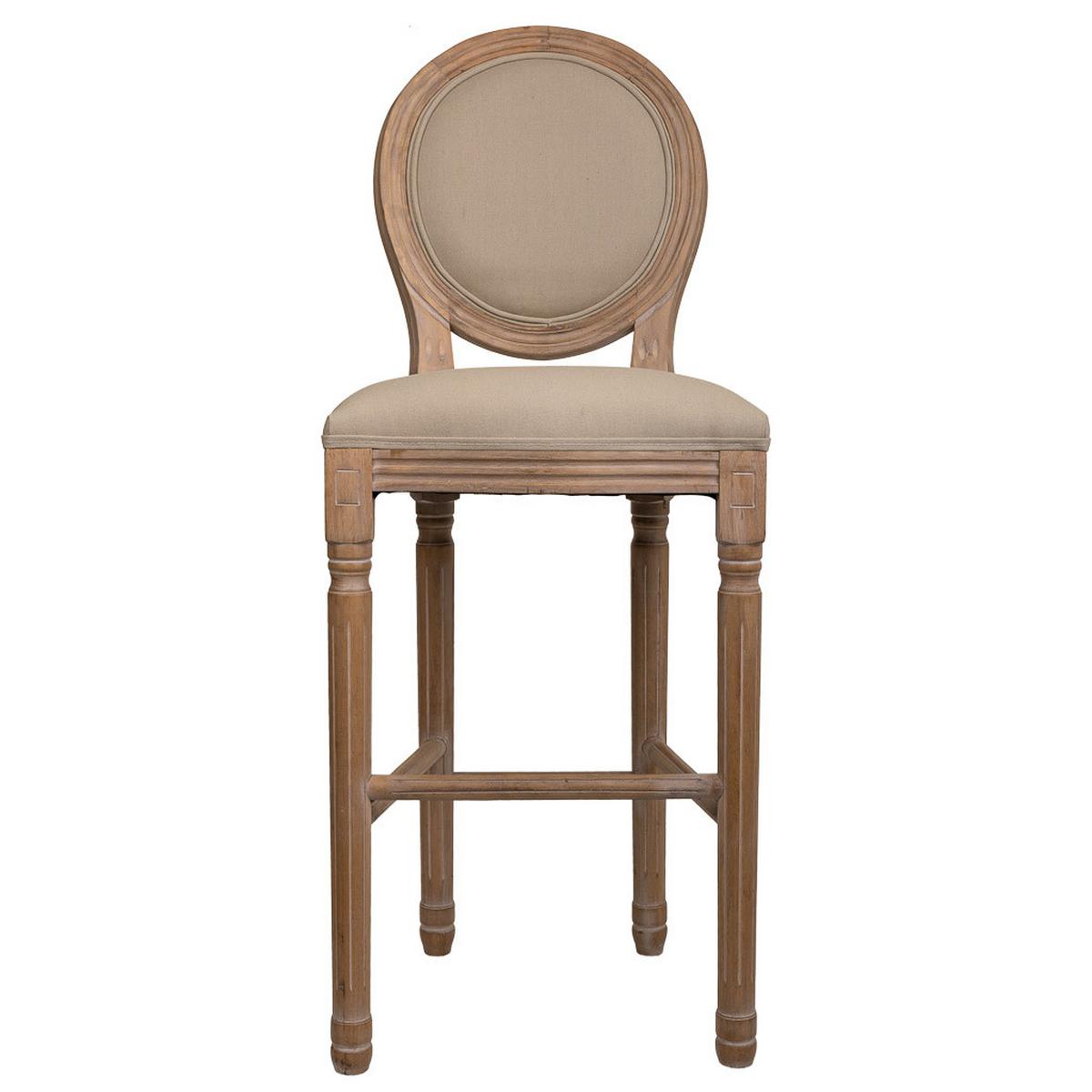 BARHOCKER auz Holz gepolsterter braun 48x42x76/121 cm - Braun, Naturmaterialien (48/121/42cm) - Wanderlust