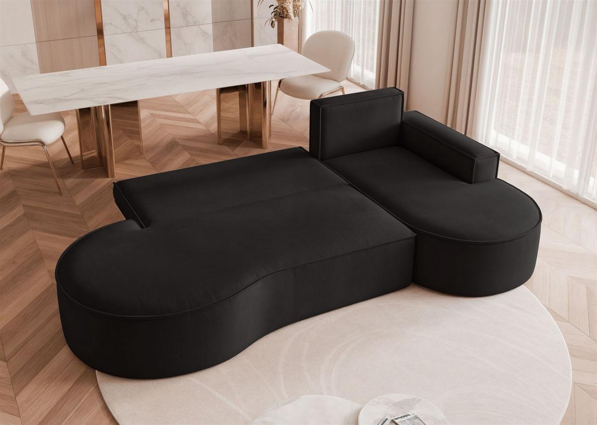 ECKSOFA Arlet Mit Schlaffunktion - Schwarz, Holzwerkstoff/Textil (156/277cm) - Fun Möbel