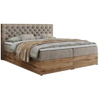 BOXBETT ALBERO 3 - 180/200 Beige Struktur - H4 - Beige, Holz/Textil (180/200cm) - MKS