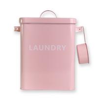 WASCHMITTEL AUFBEWAHRUNGSBOX mit Deckel und Dosierlöffel - Pink, Metall (18/25/28cm) - Intirilife