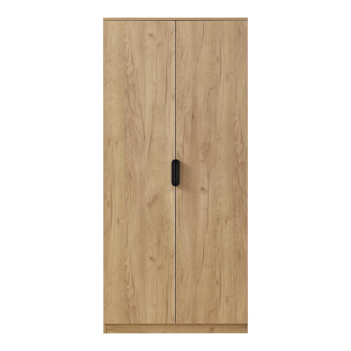KLEIDERSCHRANK Eiselfing - Eichefarben, Holzwerkstoff (80/176/52cm) - [en.casa]