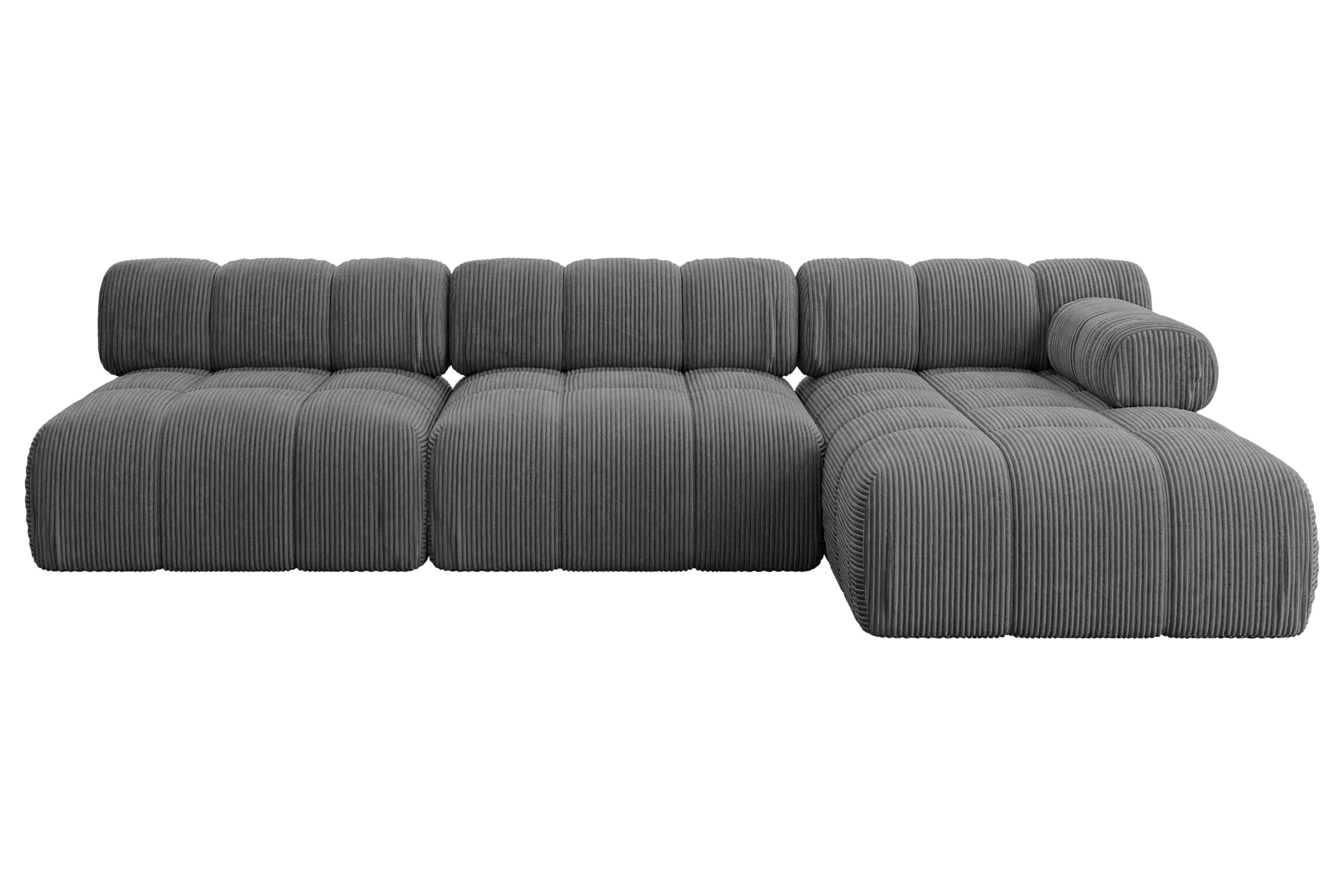 ECKSOFA modulares Sofa Razon-L2 - 285x160x70 cm Dunkelgrau Cord - Dunkelgrau, Holzwerkstoff/Textil (285/160cm) - ALTDECOR