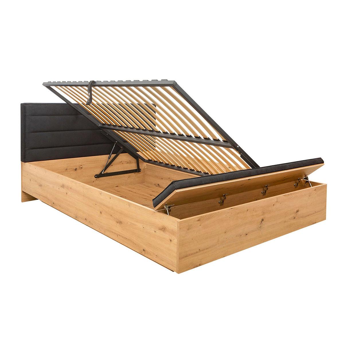 BOXBETT 160/200 Glenn Holz und Schwarz - Schwarz, Holzwerkstoff (160/200cm) - Petits-meubles
