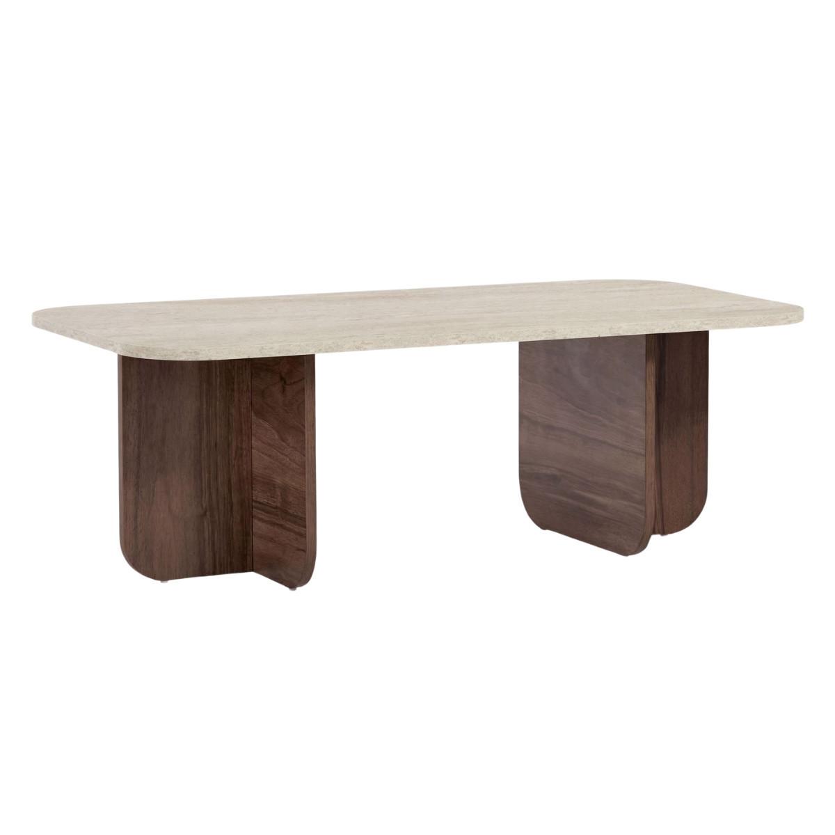 COUCHTISCH RECHTECKIG abgerundete kanten 120/60/41,4 cm - Eichefarben, Holzwerkstoff (65/60/41.4cm) - Calicosy