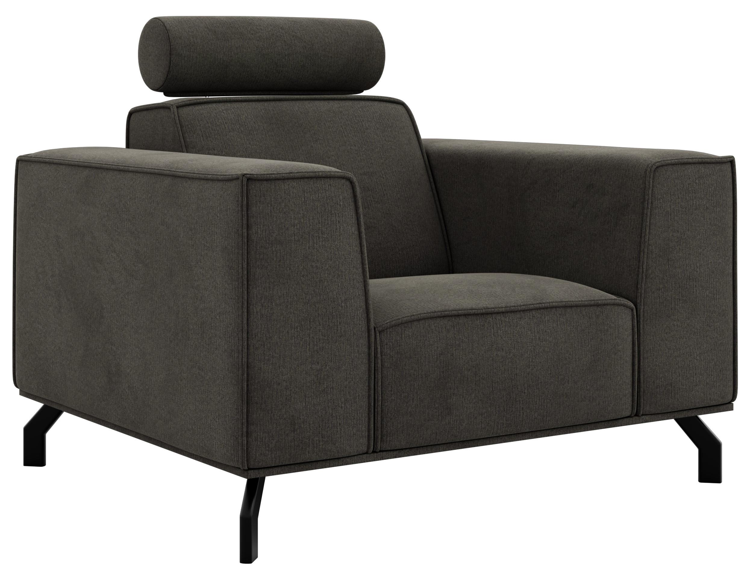 SESSEL VESANO - Dunkelgrau Velvet - Dunkelgrau/Schwarz, Textil/Metall (109/90/95cm) - MKS