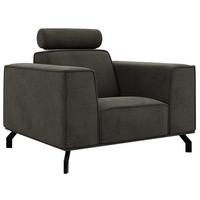 SESSEL VESANO - Dunkelgrau Velvet - Dunkelgrau/Schwarz, Textil/Metall (109/90/95cm) - MKS