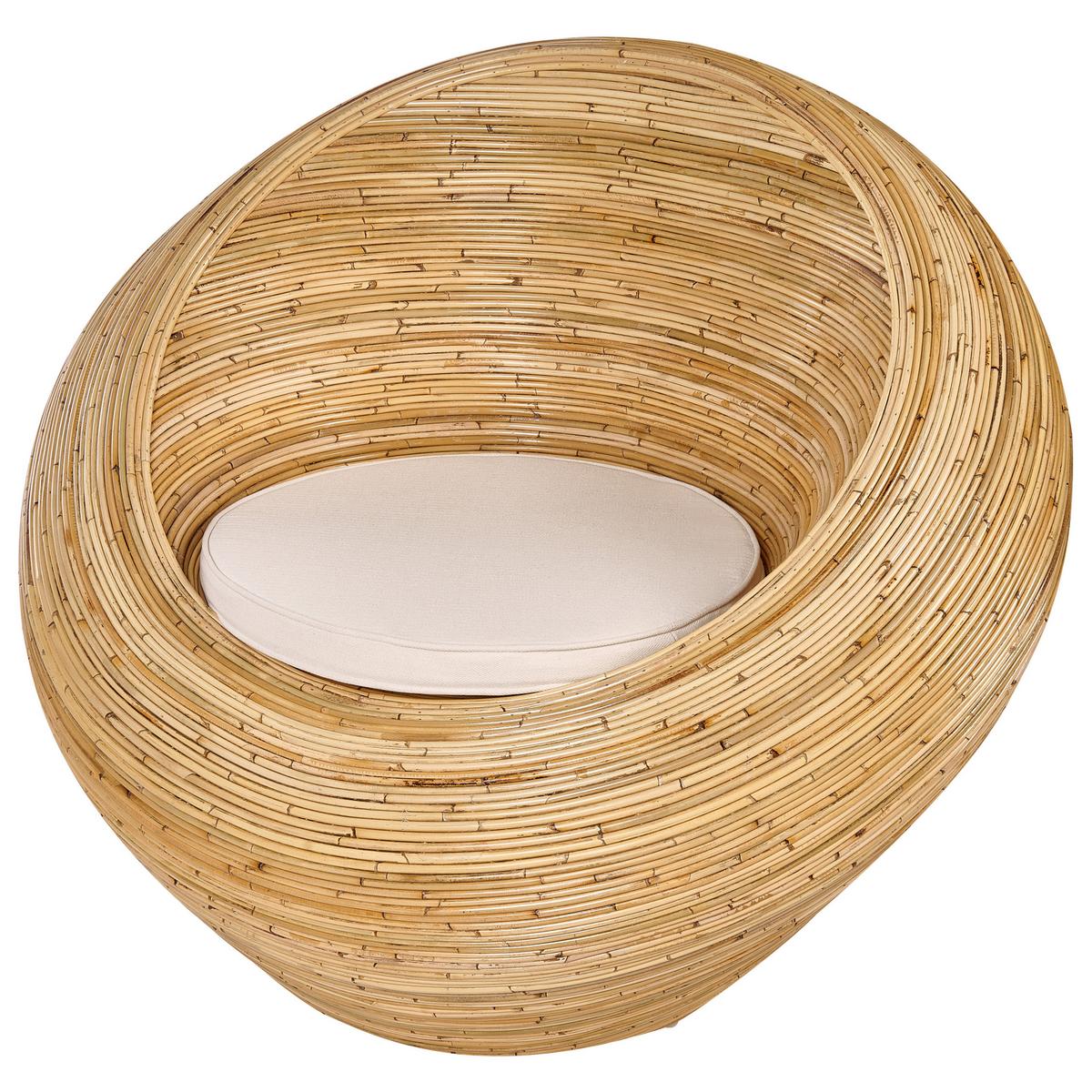 GARTENSTUHL Rattan Natürlich Maiori - Beige/Naturfarben, Naturmaterialien (110/88/110cm) - Beliani