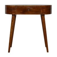 KONSOLENTISCH im Kastanienholz-Finish aus MassivholZ, 1 Schublade, Nordische Beine - Messingfarben/Braun, Holz/Metall (40/80/78cm) - Artisan Furniture