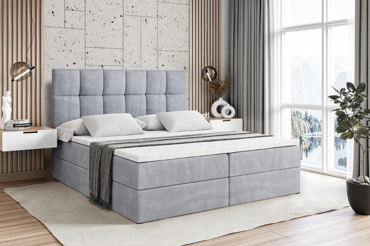BOXBETT mit H3-Matratze und Lattenrost - RICAR - 140x200 Hellgrau - Hellgrau, Holzwerkstoff (140/200cm) - ALTDECOR