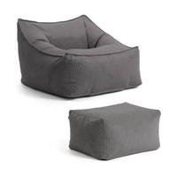 SITZSACK Cord Snug mit Hocker - Anthrazit, Textil (80/60/83cm) - Mokebo