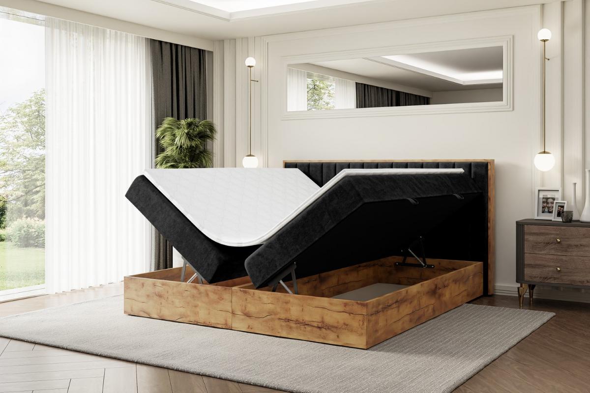 BOXBETT mit Matratze H4 und Lattenrost - LOLLI4 - 180x200 - Schwarz - Schwarz, Holzwerkstoff/Kunststoff (180/200cm) - ALTDECOR