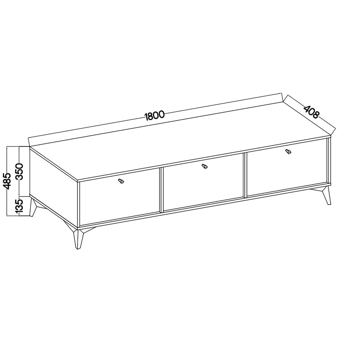 LOWBOARD TORINO 180x40,8x48,5 cm mit 3 Türen Hellgrün - Hellgrün, Holzwerkstoff (180/48.5/40.8cm) - MASSENO