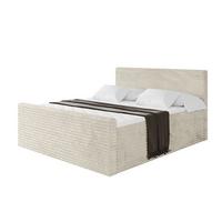 BOXBETT mit Matratze H3 und Lattenrost - TOLO-Z-v1 - 120x200 Cord - Creme - Champagner, Holzwerkstoff (120/200cm)