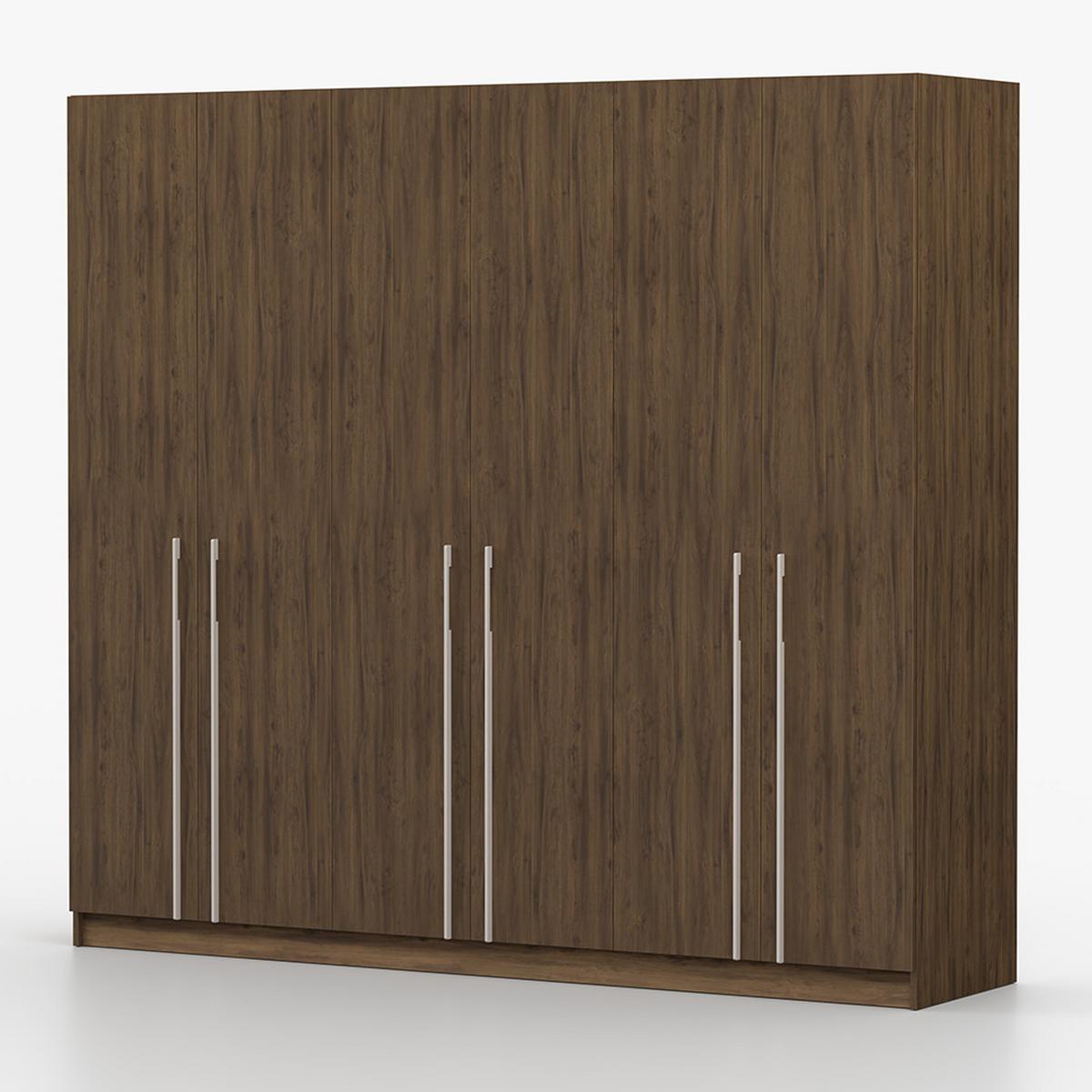 DREHTÜRENSCHRANK ROSA III 6D 230/210/55 cm 6-türig Nussbaum - Kaschmir/Nussbaumfarben, Holz/Holzwerkstoff (230/210/55cm) - imoebel24