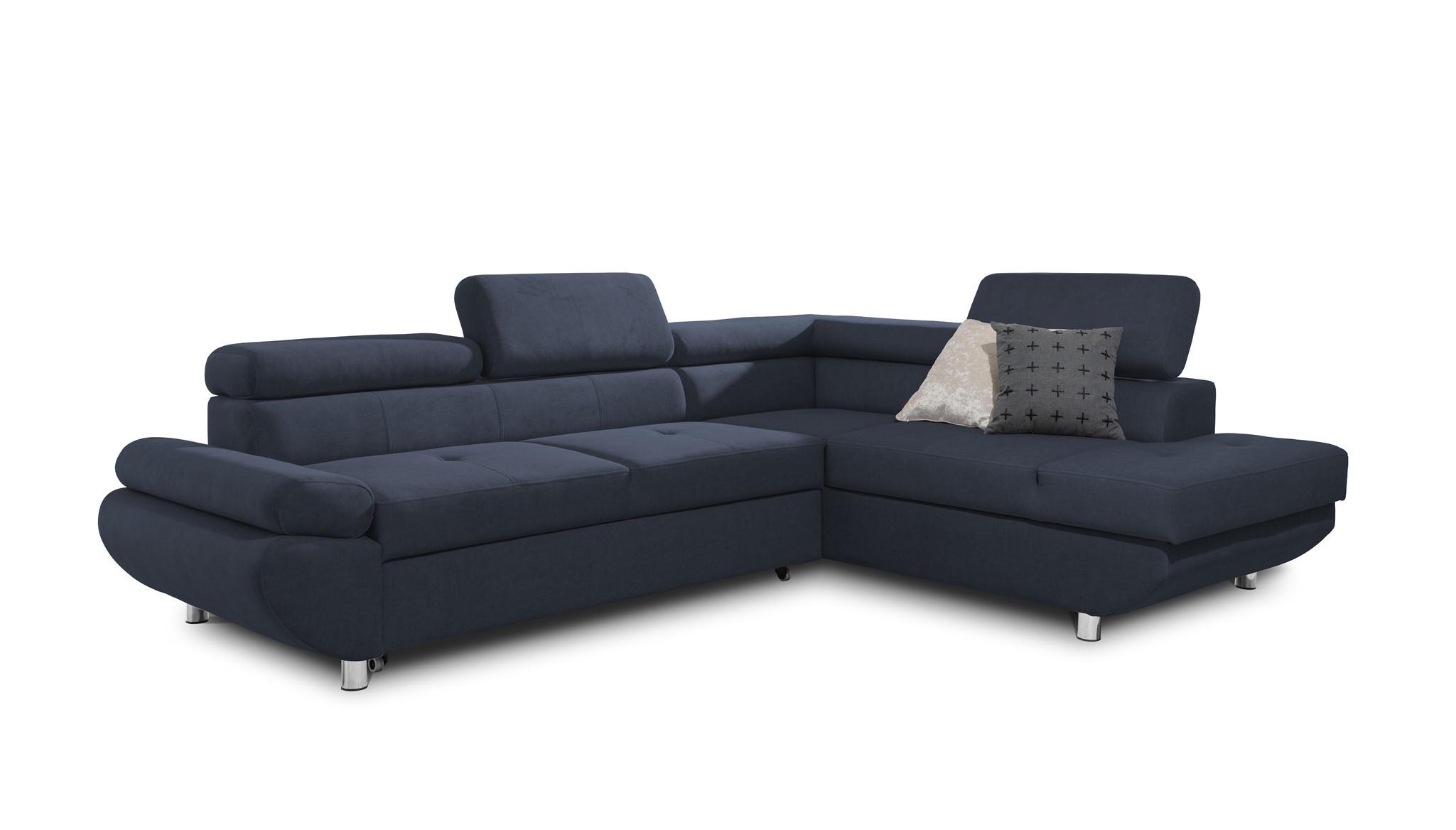 ECKSOFA Schlafsofa Panos In Esito - Dunkelblau, Holzwerkstoff/Textil (210/275cm) - Fun Möbel