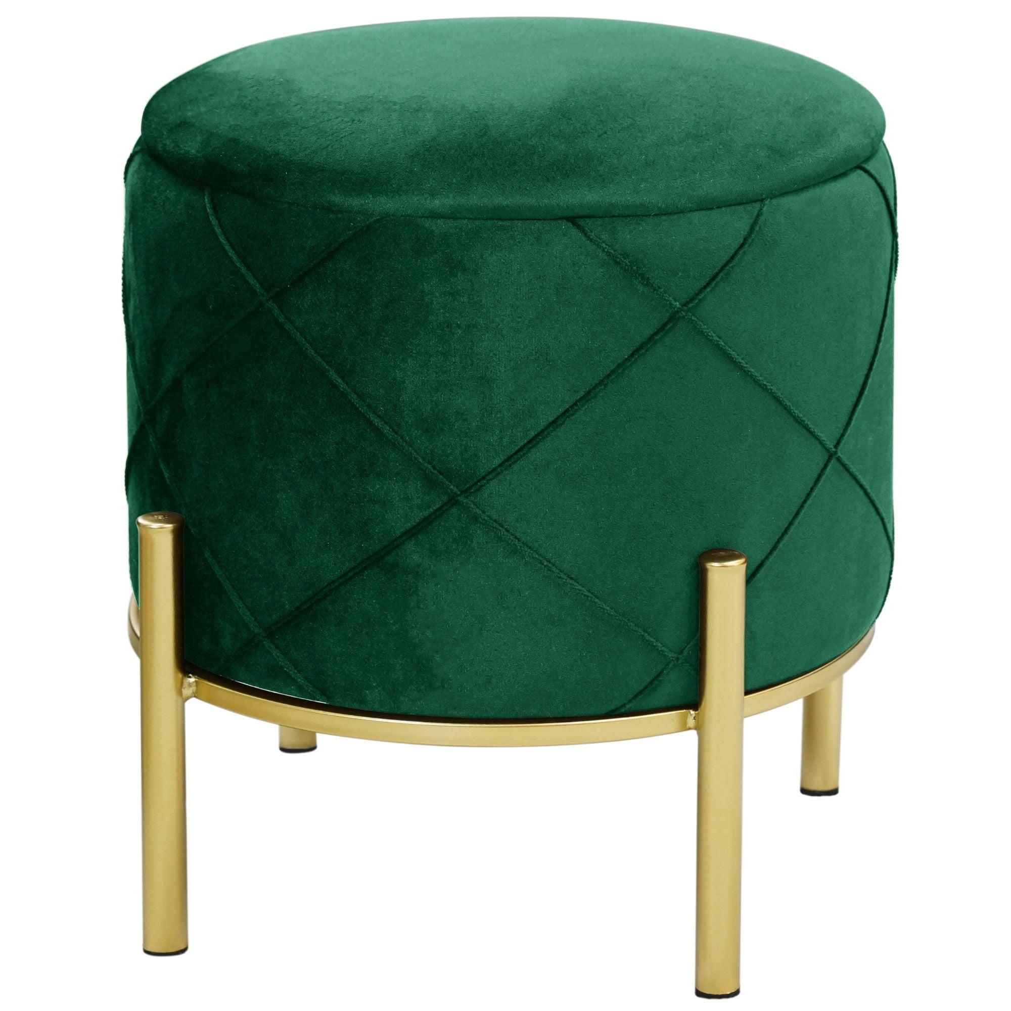 SITZHOCKER mit Stauraum, Polsterhocker Grün 37/40/37 - Grün, Textil (37/40/37cm) - RAUMHIRSCH FURNITURE