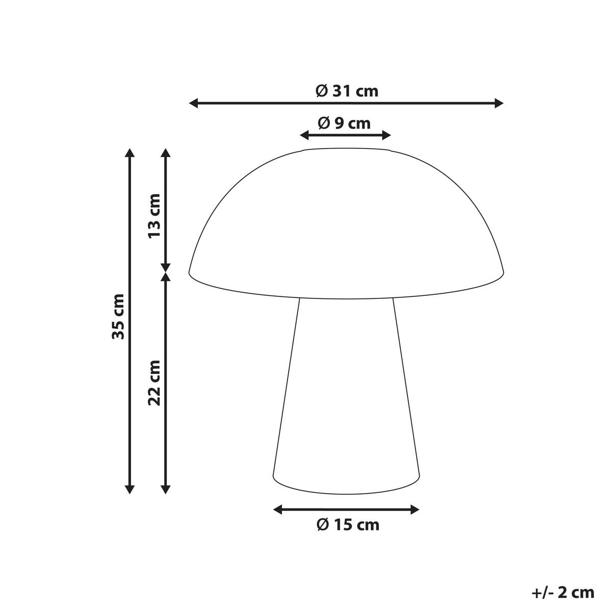 TISCHLAMPE Naturfarben Alero - Naturfarben, Kunststoff (31/31/35cm) - Beliani