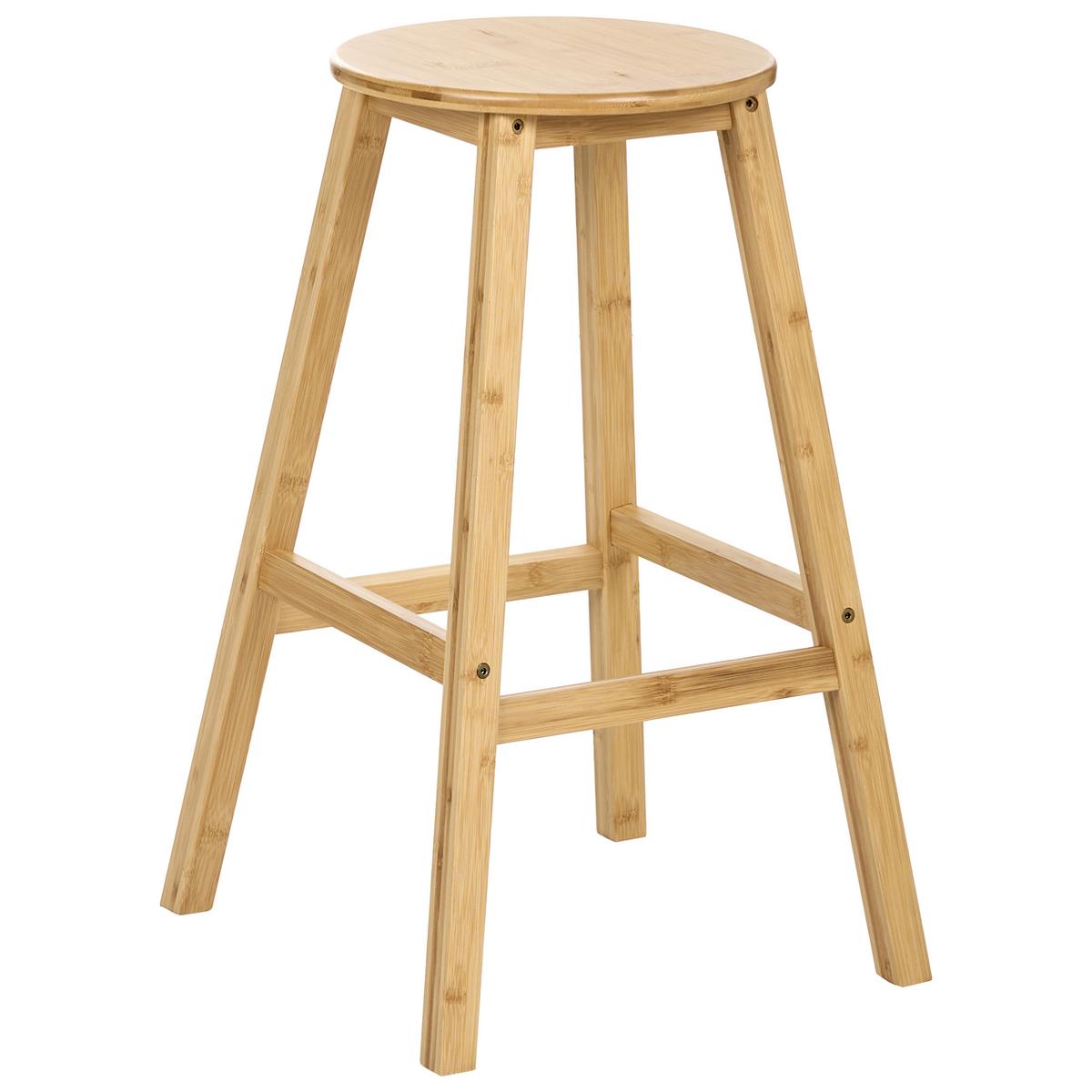 BARHOCKER 2er-Set Bambus Hellbraun Ancelle - Hellbraun/Braun, Holz (40/65/40cm) - Beliani