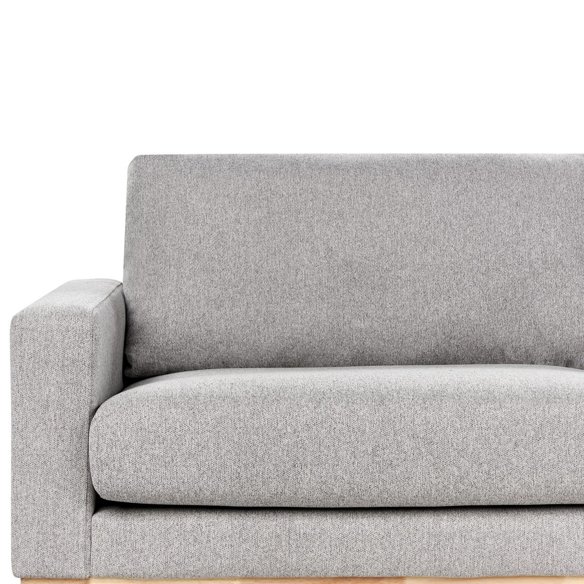 3-SITZER-SOFA grau/hellbraun Siggard - Hellbraun/Grau, Textil (217/84/92cm) - Beliani