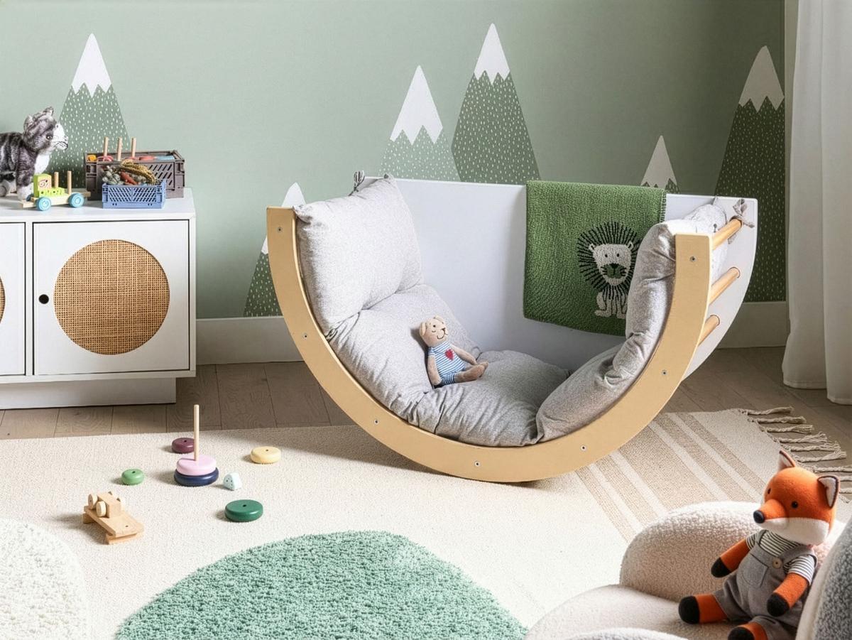 MULTIFUNKTIONALER Kletterbogen NIMBIN Kiefernholz Hellbraun Montessori - Hellbraun, Holz (100/48/51cm) - Beliani