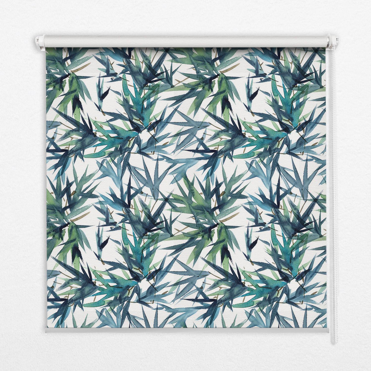 INNENROLLO - Fensterrollo - Rollo - 150x180 cm - Blätter - Weiß, Kunststoff (150/180/0.5cm) - TULUP