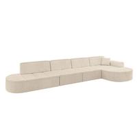 ECKSOFA Ottomane Rechts TARO-L3 - 413x171x79,5 cm Beige - Beige, Holzwerkstoff/Textil (413/171cm) - ALTDECOR