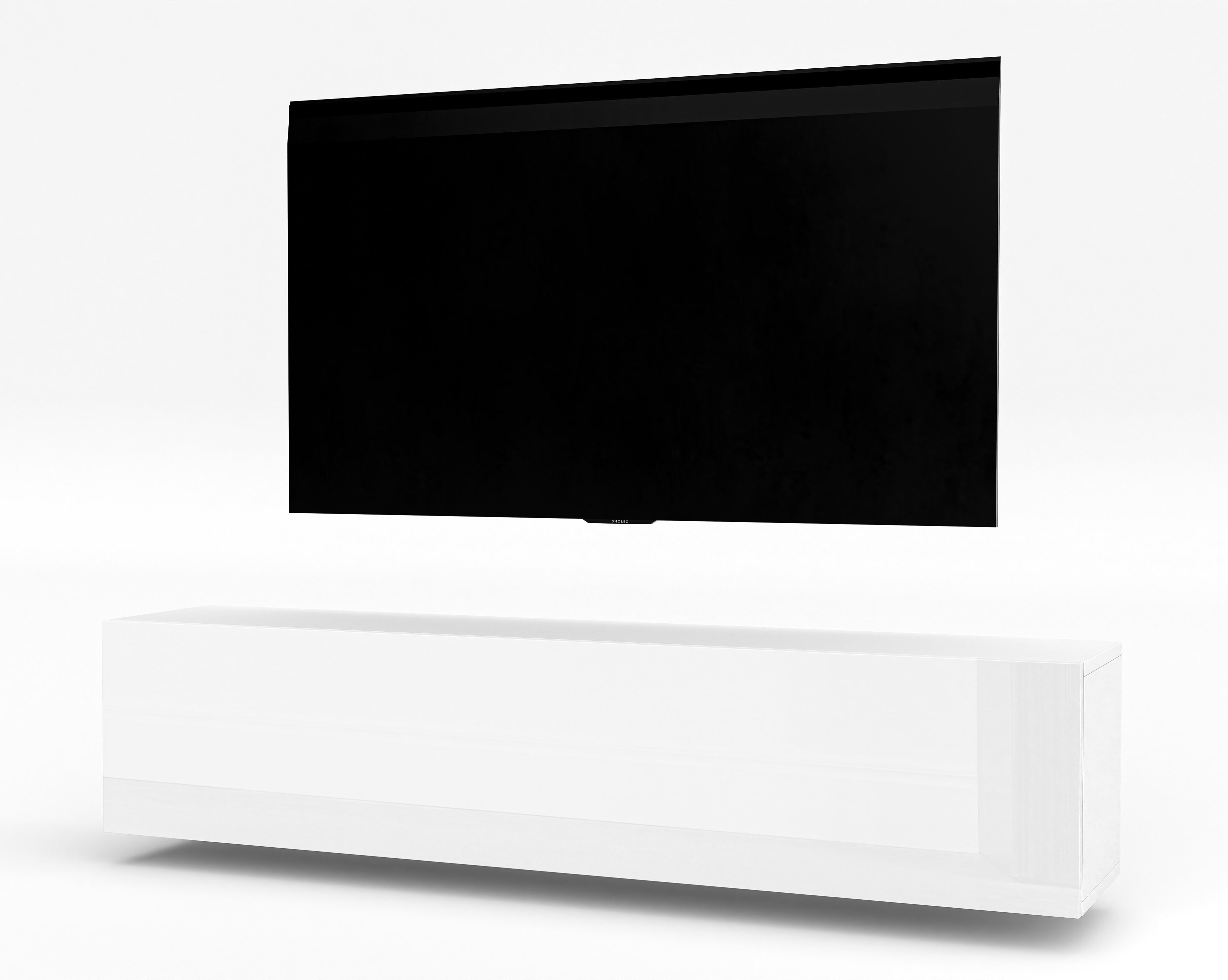 LOWBOARD ZIVOLLI 160 Weiß 160/34/32 cm – TV-Schrank für Wandmontage - Weiß, Holzwerkstoff/Kunststoff (160/34/32cm) - AX Living
