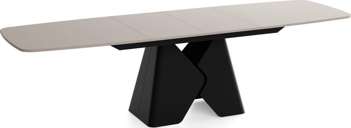 ESSTISCH Vanta rechteckig ausziehbar verlängerbar mit Schwarzem Metallgestell, Kaschmir 200-290/90/76 cm - Kaschmir/Beige, Holzwerkstoff/Metall (90/290/76cm) - WFL GROUP