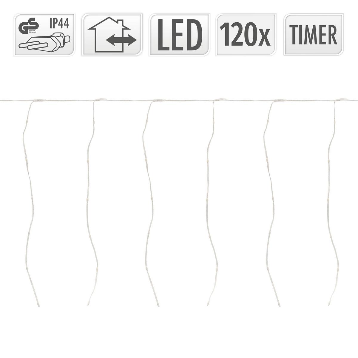 LED LICHTERVORHANG 300 cm Warmweiß - Weiß, Kunststoff (800cm) - ECD-Germany
