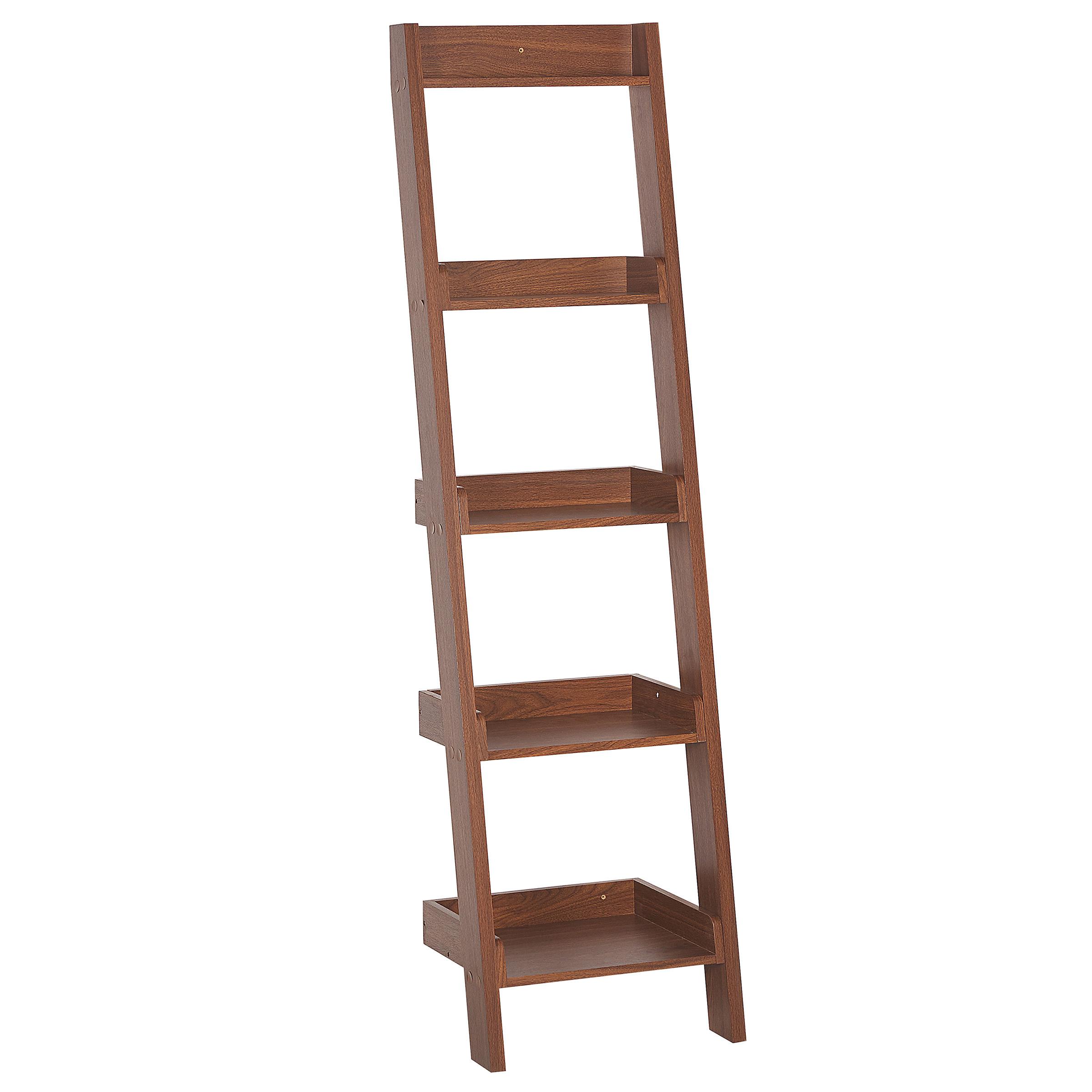 BÜCHERREGAL 5 Fächer Dunkelbraun Mobile Duo - Dunkelbraun, Holzwerkstoff (45/169/43cm) - Beliani