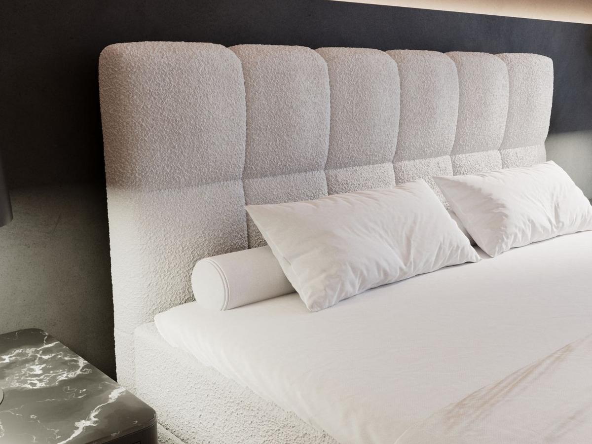 BOXBETT Alicante 140x200 Bouclé-Stoff Grau - Grau, Holz/Textil (140/200cm) - Graingold