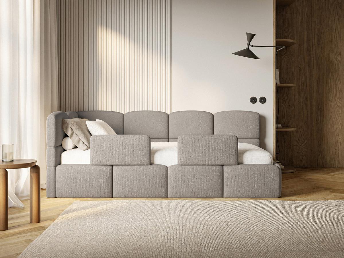 KINDERBETT Cloudy Hellbraun 120 cm, Chenille - Hellbraun/Schwarz, Kunststoff/Textil (120/200cm) - Selsey