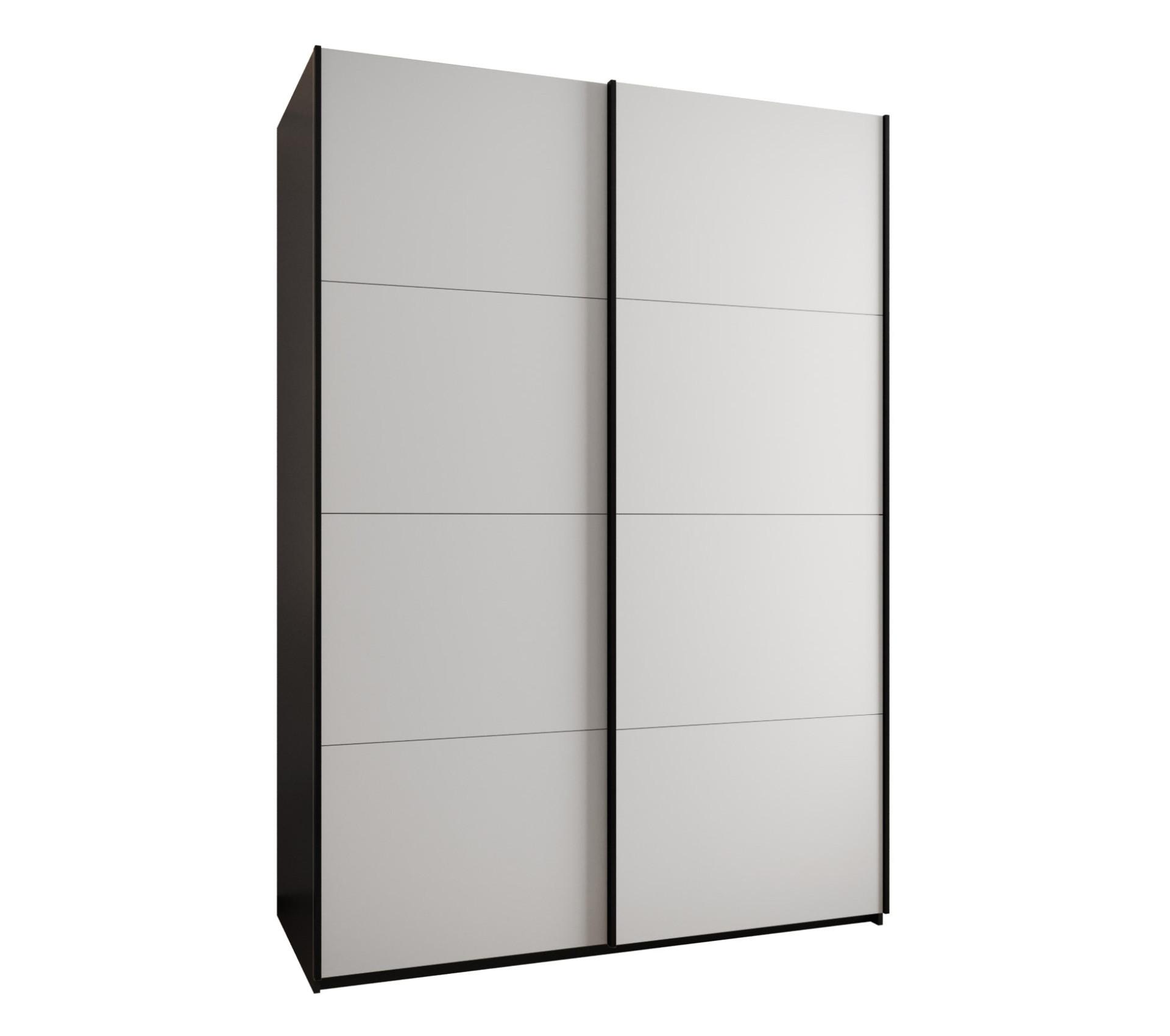 SCHWEBETÜRENSCHRANK 245,5/170/64 2-türig - Schwarz/Weiß, Holz/Metall (170/245/64cm) - Abiks Möbel