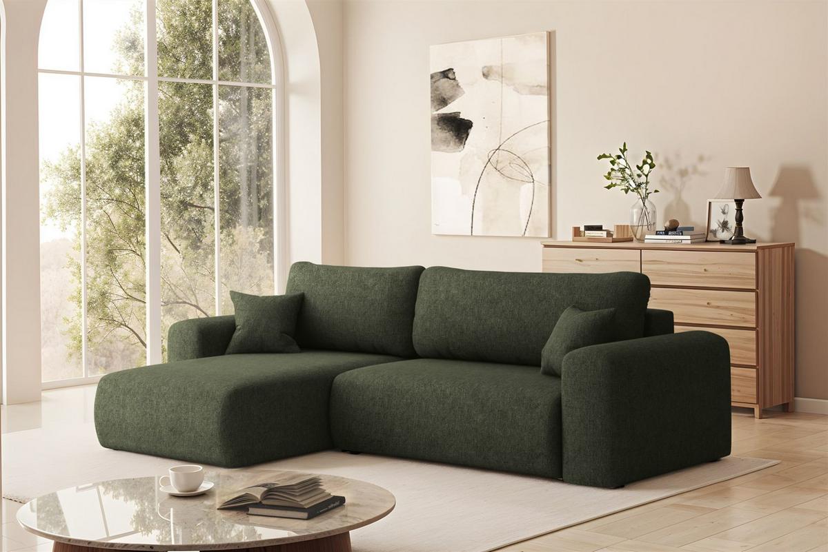 ECKSOFA Flora In Verita - Grün, Holzwerkstoff/Textil (145/270cm) - Fun Möbel