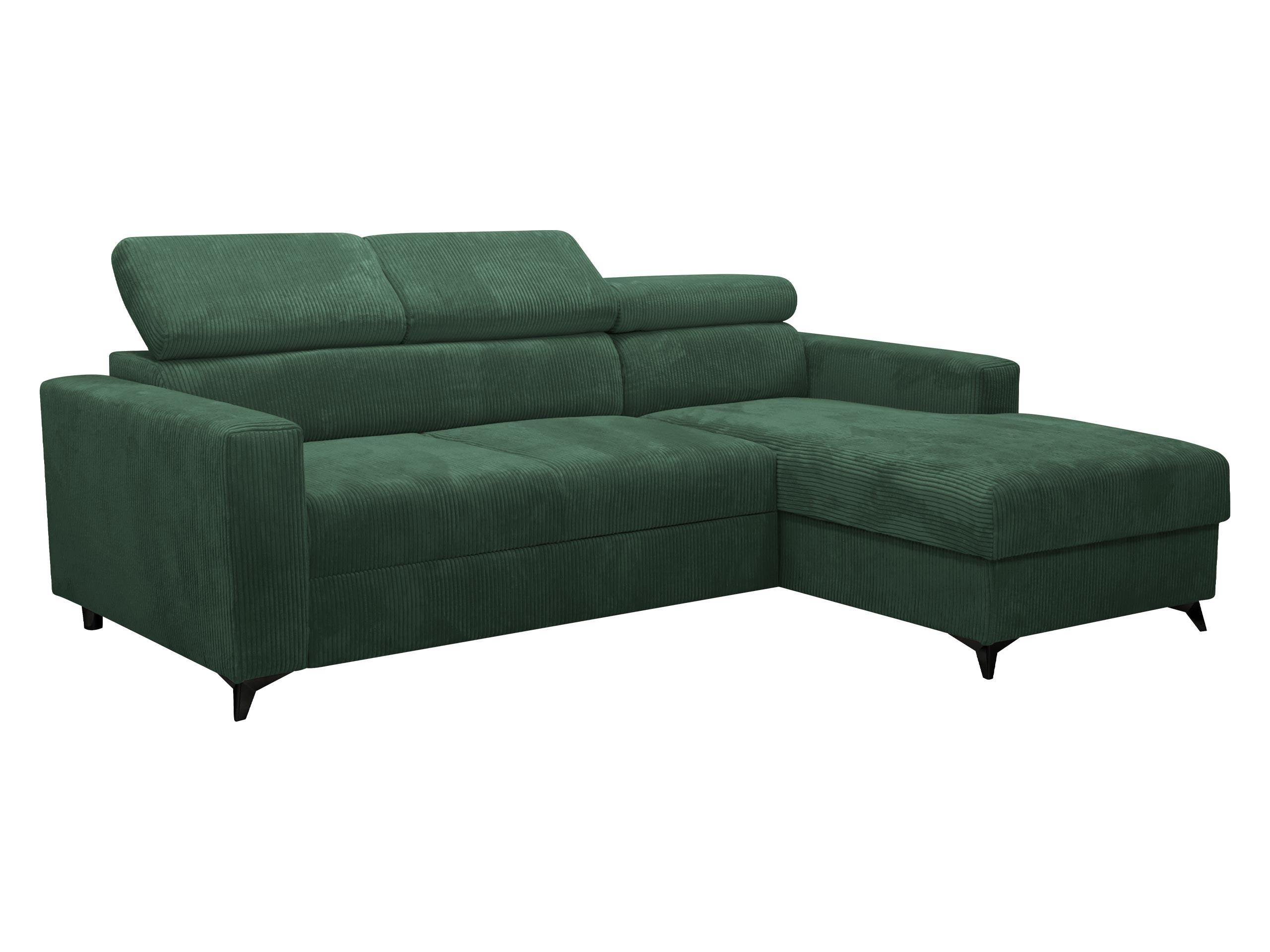 ECKSOFA Milano Premium Cord, Seite: Rechts 2R+LC - Schwarz/Grün, Holz/Textil (172/236cm) - MIRJAN24