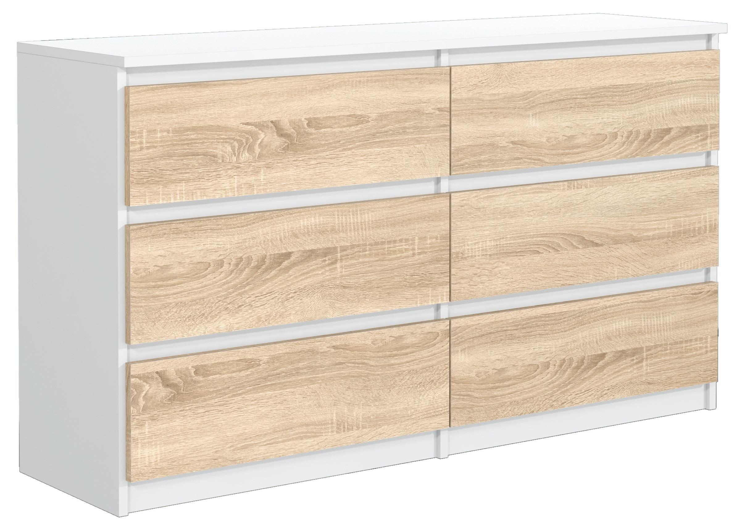 KOMMODE Weiß , Sonoma 120/79/39 - Weiß/Sonoma Eiche, Holzwerkstoff (120/79/39cm) - RAUMHIRSCH FURNITURE
