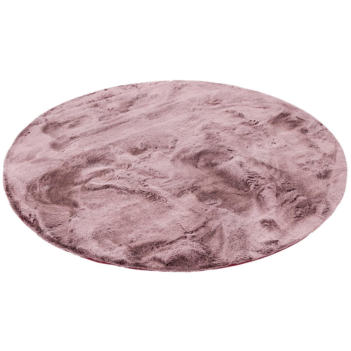 FELLTEPPICH LUXUS SUPER SOFT PLUSH RUND - Beere, Textil (160/160cm) - Pergamon