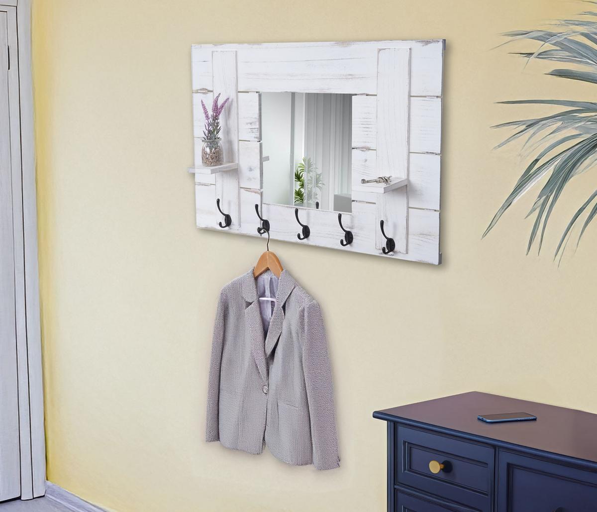 WANDGARDEROBE MIT SPIEGEL Grau - Grau, Holz (90/60/14cm) - MCW