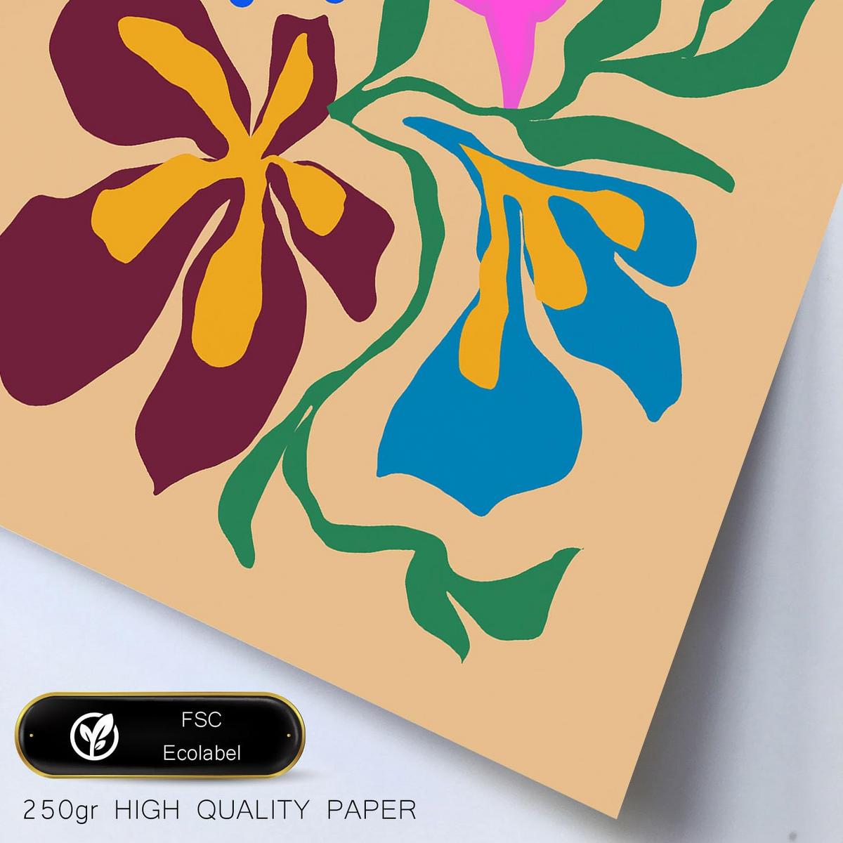 POSTER Set Mit 6 Malerisch 4 In Blume Zusammenfassung Ästhetische Dekorative Gemälde Für Ihr Wohnzimmer, Schlafzimmer, Zuhause A3 & A4 Weißer Rahmen - Weiß, Papier (29/3cm) - Nacnic