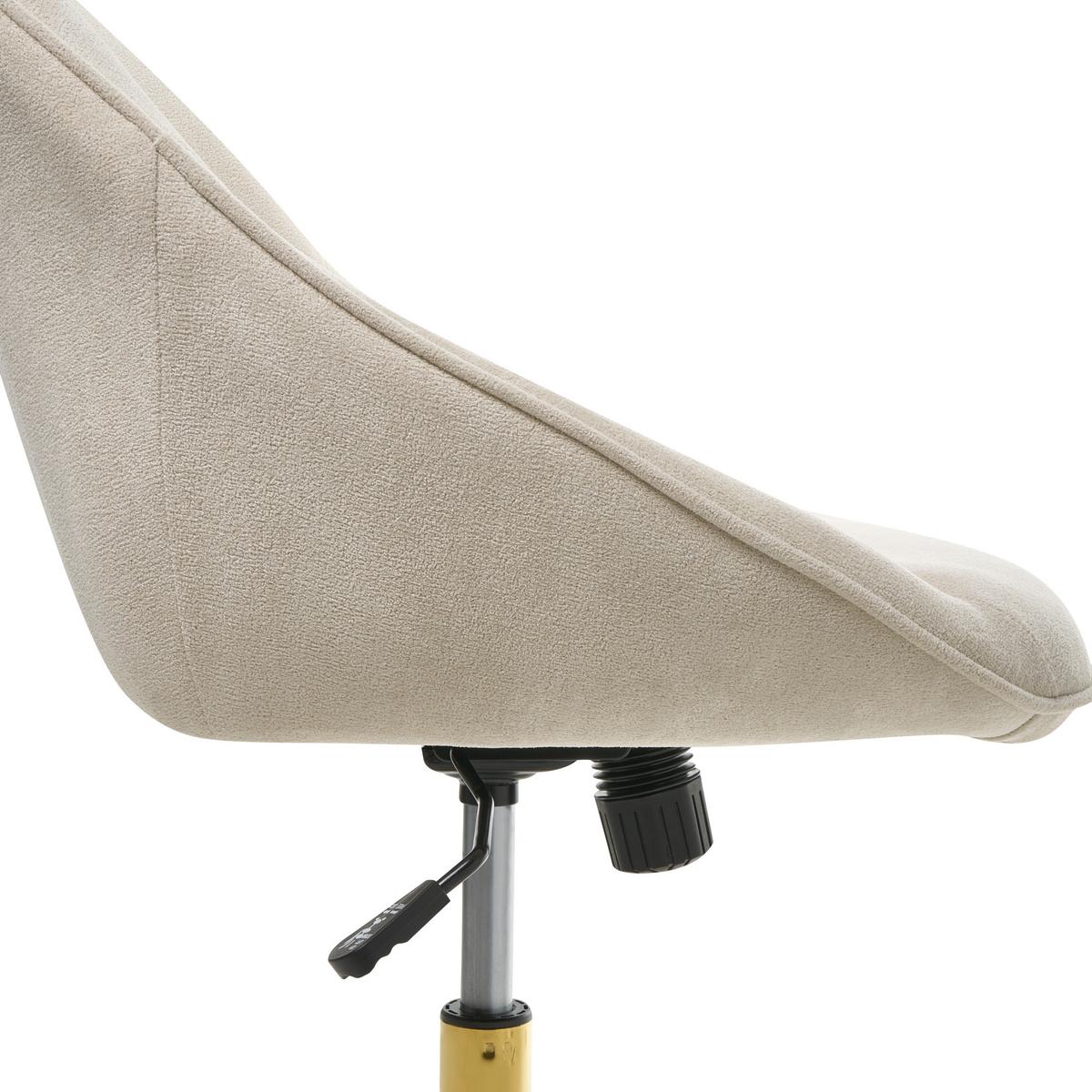 SCHREIBTISCHSTUHL Samtstoff Hellbeige Bardsdale - Beige, Textil (54/77/54cm) - Beliani