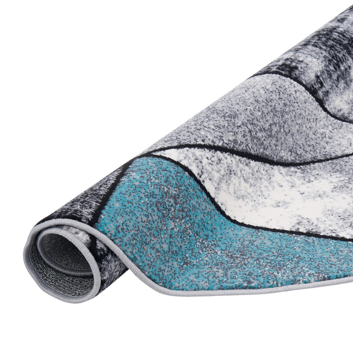 DESIGNER TEPPICH BRILLIANT MAGIC RUND - Blau, Textil (120/120cm) - Pergamon